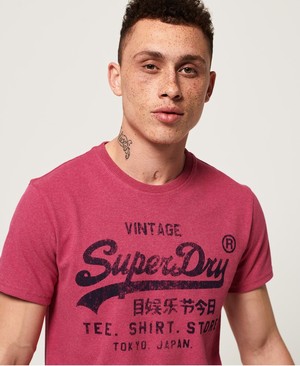 Superdry Vintage Férfi Pólók Narancssárga/Piros | QAUCD4218